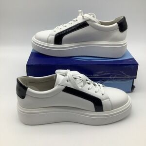 Bos & Co Flavia White Leather Sneakers Platform Casual Shoes Size‎ 41 US 9.5 New